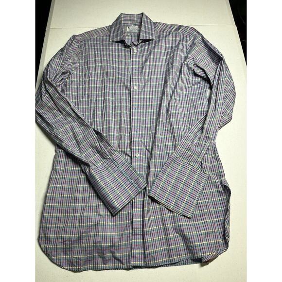 New And Lingwood Colorful Striped Button Down Mens Dress Shirt READ BELOW - Picture 1 of 5
